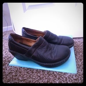 Black leather shoes